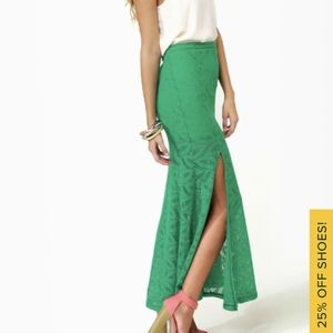 Crocheted Loving Teal Maxi Skirt